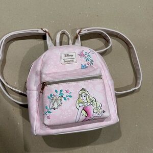 Loungefly Pink Disney Mini Backpack with Floral Embroidery